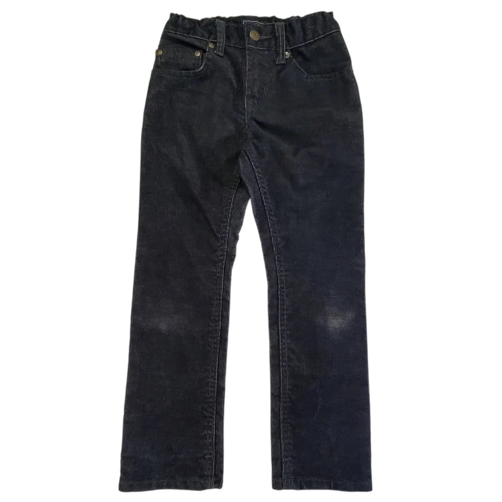 K1009 GapKids Boys Slim Straight Fit Corduroy Pants Charcoal Gray Size 6